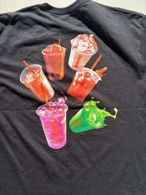 Men's Dunkin Donuts T-Shirt Black Logo XL Coffee Cafe Glazed Iced Affleck East